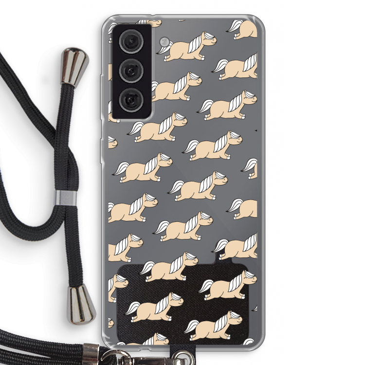Ponys: Samsung Galaxy S21 FE Transparant Hoesje met koord