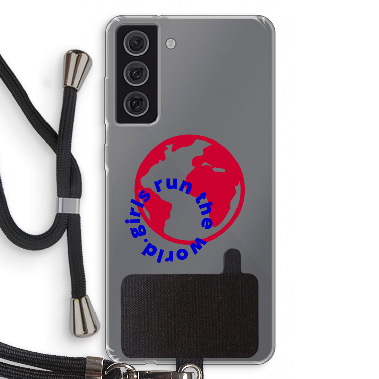 Run The World: Samsung Galaxy S21 FE Transparant Hoesje met koord