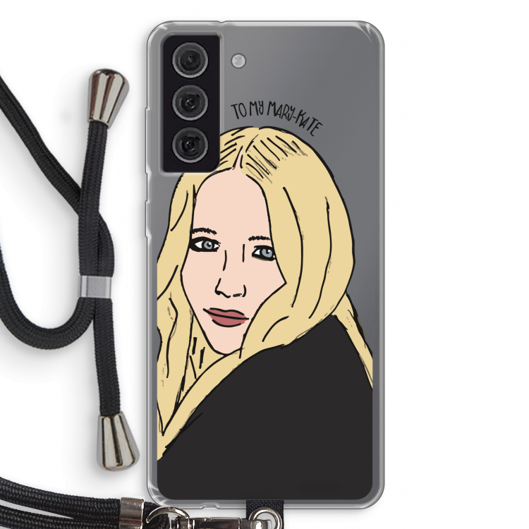Mary Kate: Samsung Galaxy S21 FE Transparant Hoesje met koord