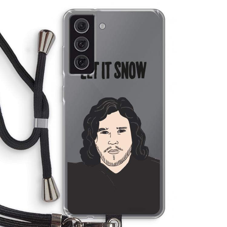 Let It Snow: Samsung Galaxy S21 FE Transparant Hoesje met koord