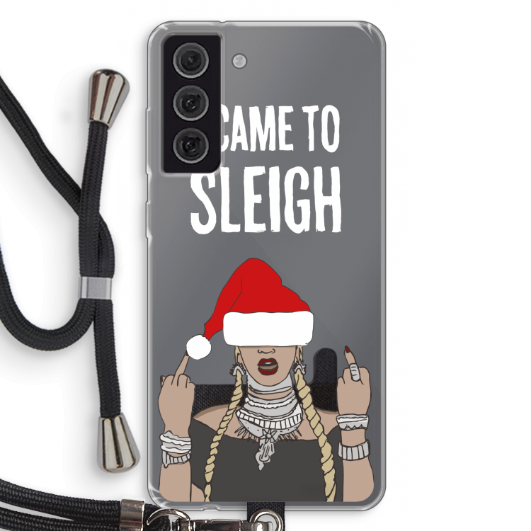 Came To Sleigh: Samsung Galaxy S21 FE Transparant Hoesje met koord