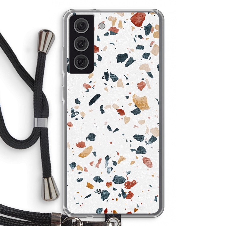 Terrazzo N°4: Samsung Galaxy S21 FE Transparant Hoesje met koord