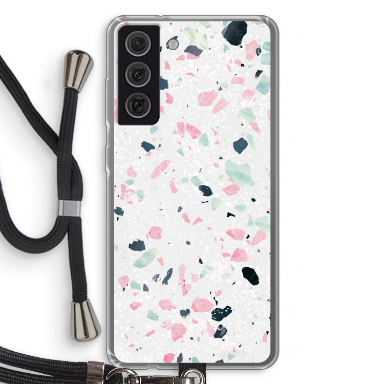 Terrazzo N°3: Samsung Galaxy S21 FE Transparant Hoesje met koord