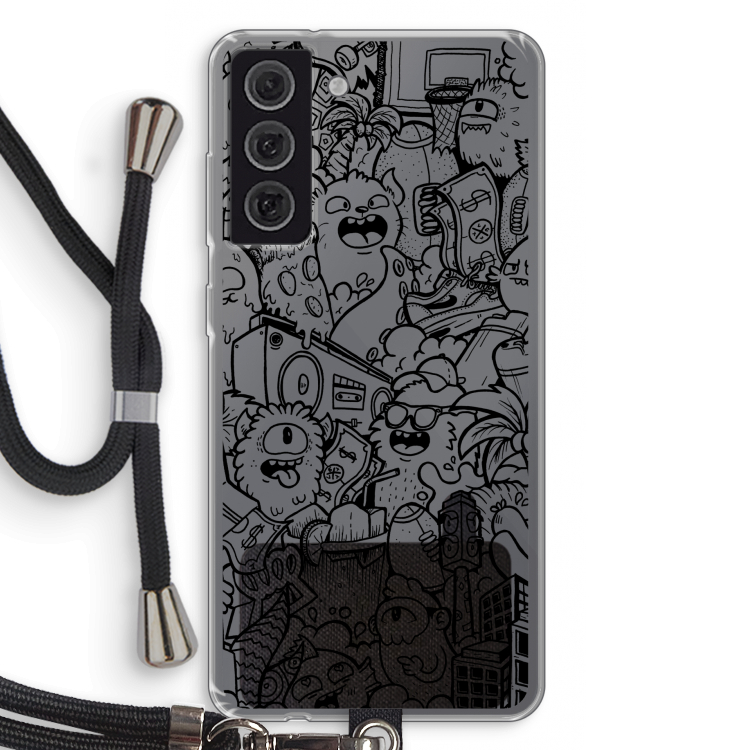 Vexx Black City : Samsung Galaxy S21 FE Transparant Hoesje met koord