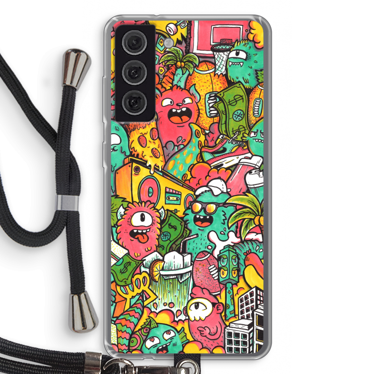 Vexx City: Samsung Galaxy S21 FE Transparant Hoesje met koord