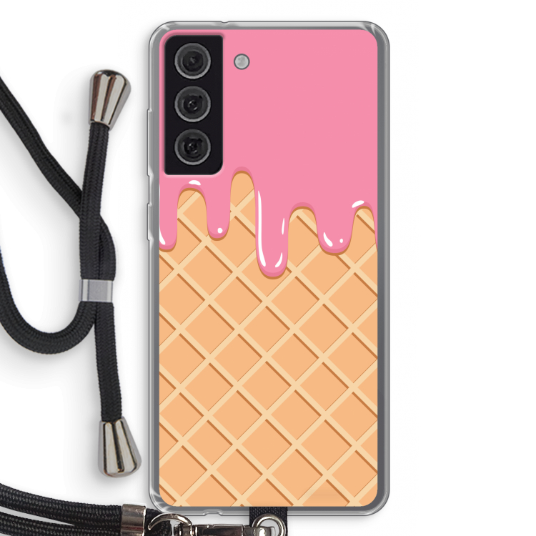 Ice cream: Samsung Galaxy S21 FE Transparant Hoesje met koord