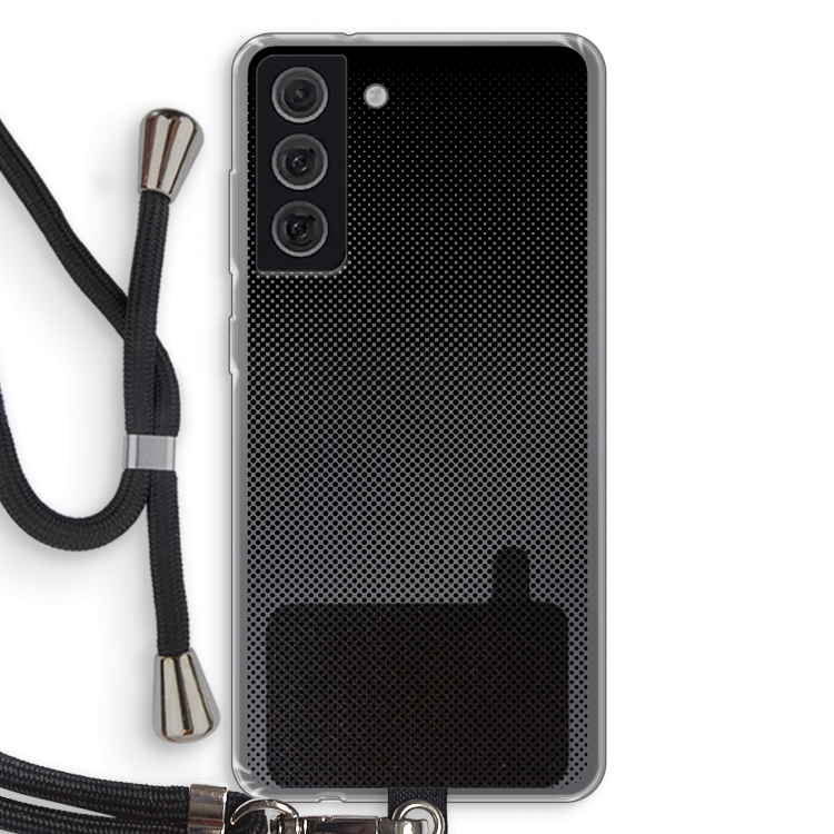 Musketon Halftone: Samsung Galaxy S21 FE Transparant Hoesje met koord