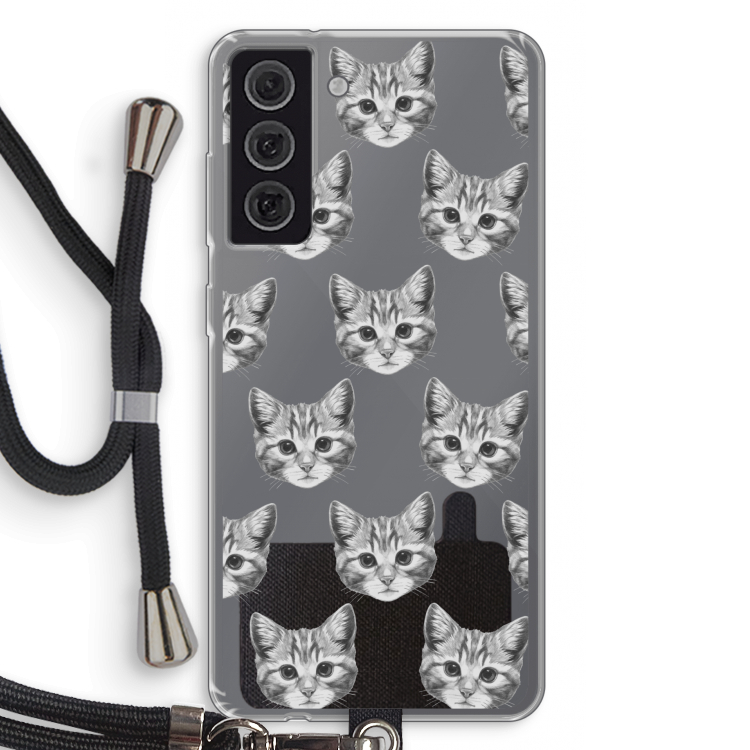 Kitten: Samsung Galaxy S21 FE Transparant Hoesje met koord