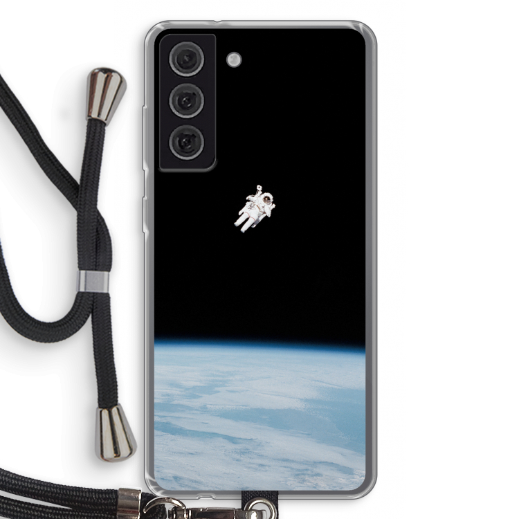 Alone in Space: Samsung Galaxy S21 FE Transparant Hoesje met koord