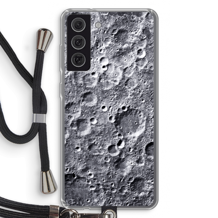 Maanlandschap: Samsung Galaxy S21 FE Transparant Hoesje met koord