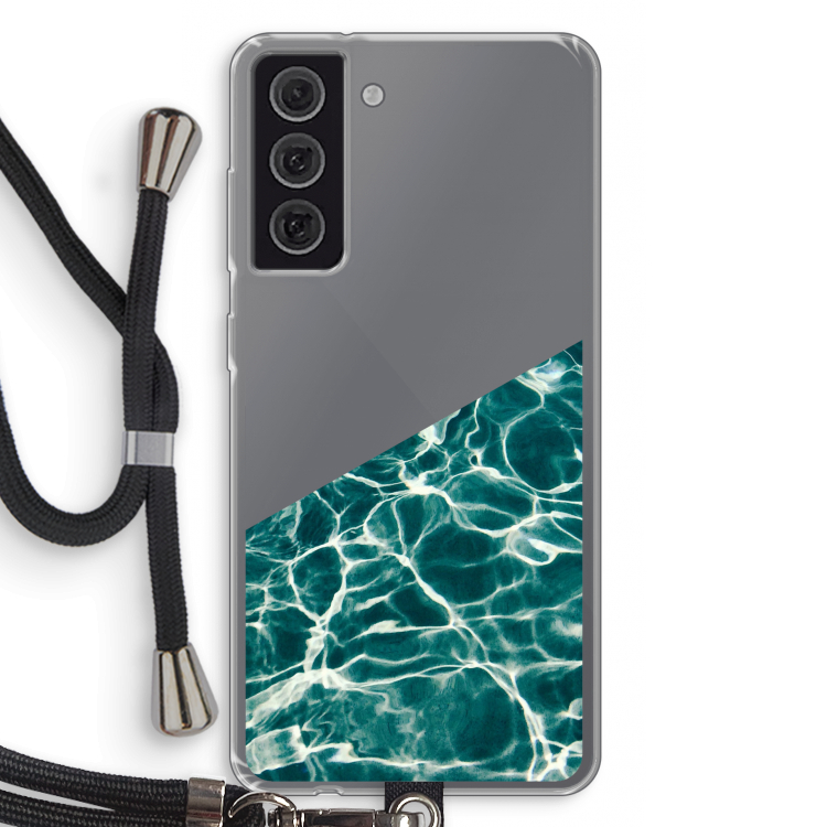 Weerkaatsing water: Samsung Galaxy S21 FE Transparant Hoesje met koord