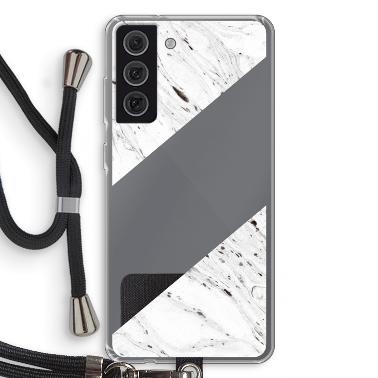 Biggest stripe: Samsung Galaxy S21 FE Transparant Hoesje met koord