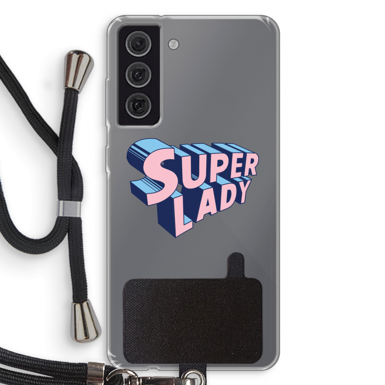 Superlady: Samsung Galaxy S21 FE Transparant Hoesje met koord