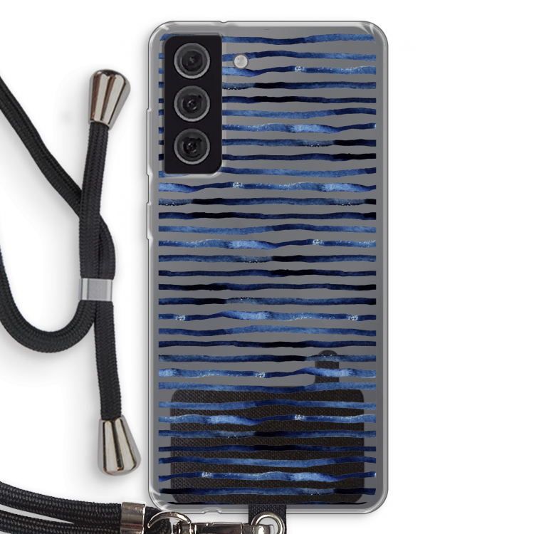 Verrassende lijnen: Samsung Galaxy S21 FE Transparant Hoesje met koord