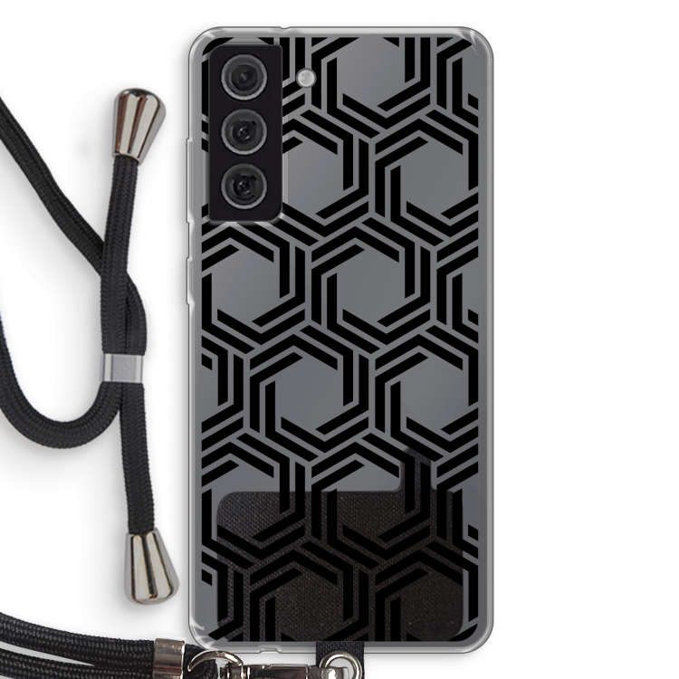 Geometrisch patroon: Samsung Galaxy S21 FE Transparant Hoesje met koord