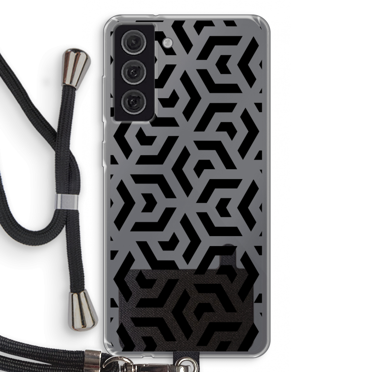 Crazy pattern: Samsung Galaxy S21 FE Transparant Hoesje met koord