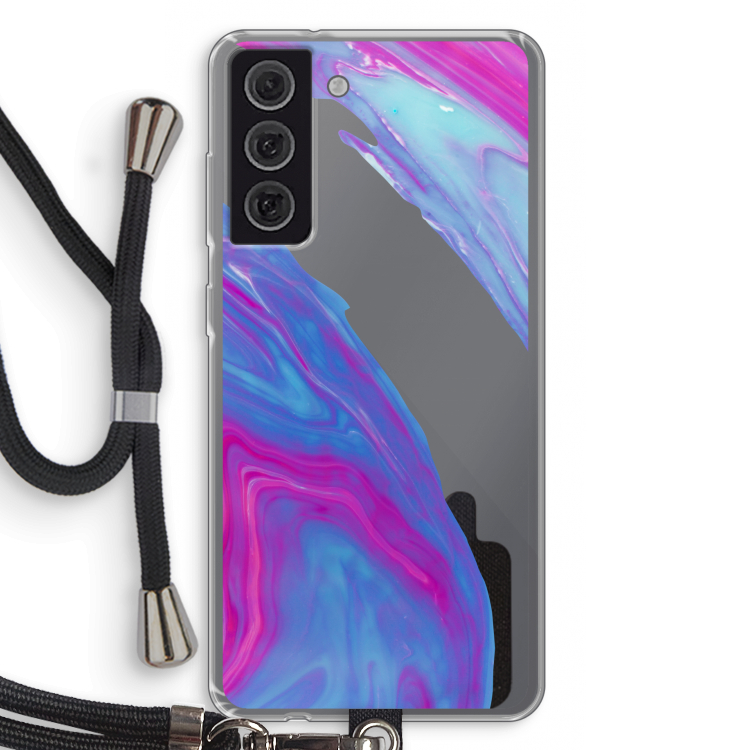 Zweverige regenboog: Samsung Galaxy S21 FE Transparant Hoesje met koord