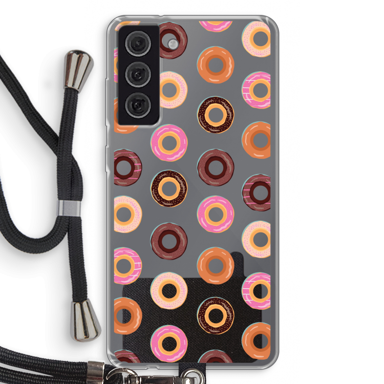 Donuts: Samsung Galaxy S21 FE Transparant Hoesje met koord
