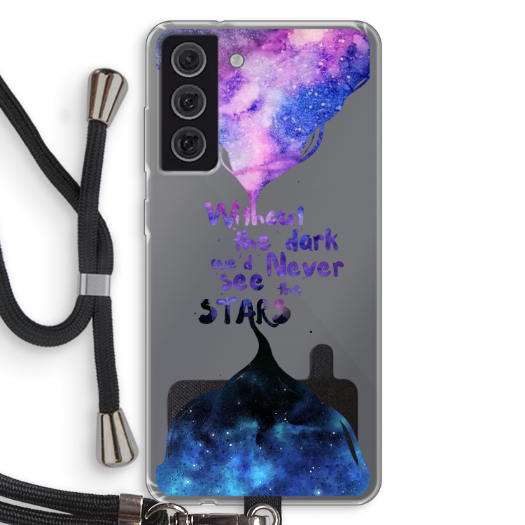 Stars quote: Samsung Galaxy S21 FE Transparant Hoesje met koord
