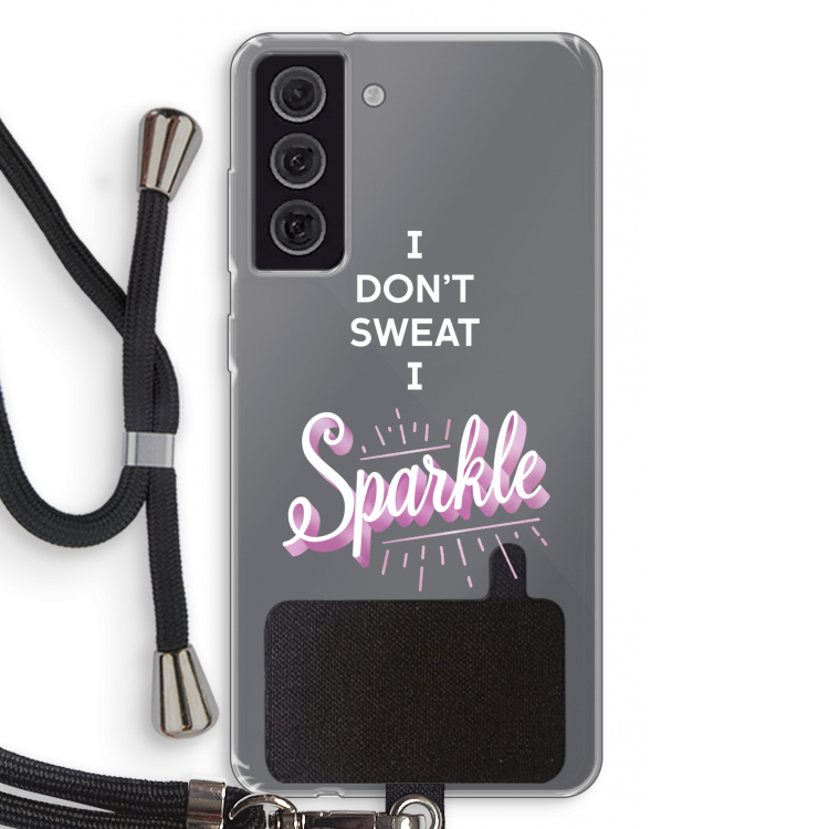 Sparkle quote: Samsung Galaxy S21 FE Transparant Hoesje met koord