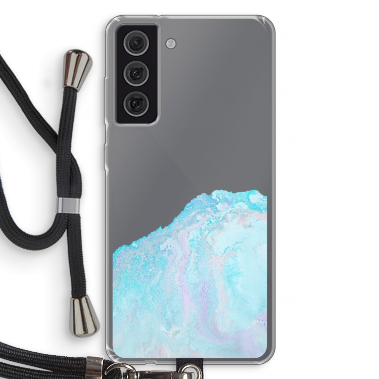 Fantasie pastel: Samsung Galaxy S21 FE Transparant Hoesje met koord