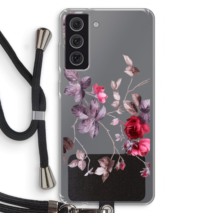 Mooie bloemen: Samsung Galaxy S21 FE Transparant Hoesje met koord