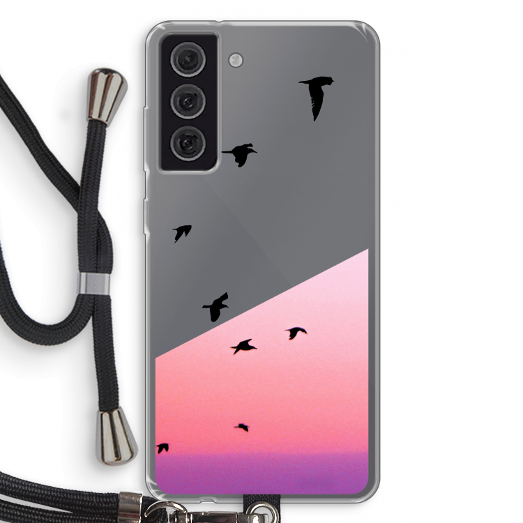 Fly away: Samsung Galaxy S21 FE Transparant Hoesje met koord