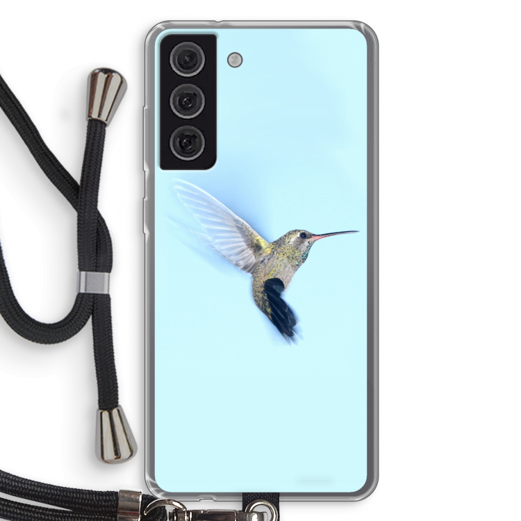 Kolibri: Samsung Galaxy S21 FE Transparant Hoesje met koord