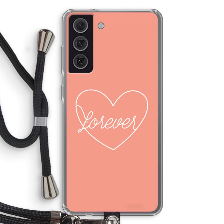 Forever heart: Samsung Galaxy S21 FE Transparant Hoesje met koord