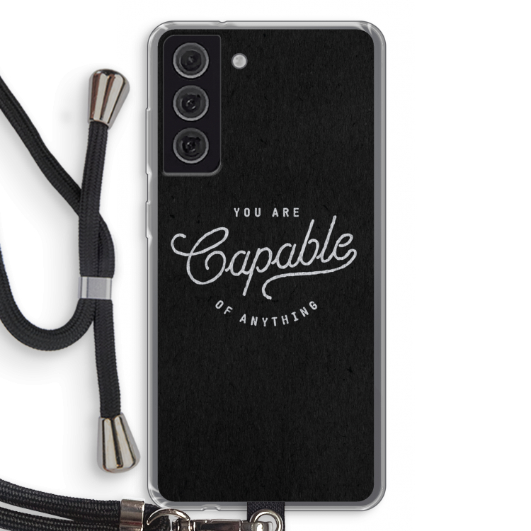 Capable: Samsung Galaxy S21 FE Transparant Hoesje met koord
