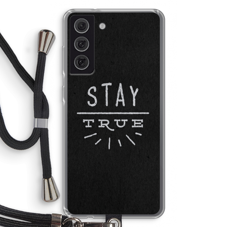 Stay true: Samsung Galaxy S21 FE Transparant Hoesje met koord