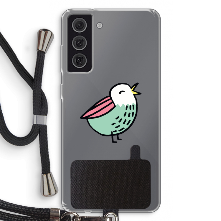 Birdy: Samsung Galaxy S21 FE Transparant Hoesje met koord