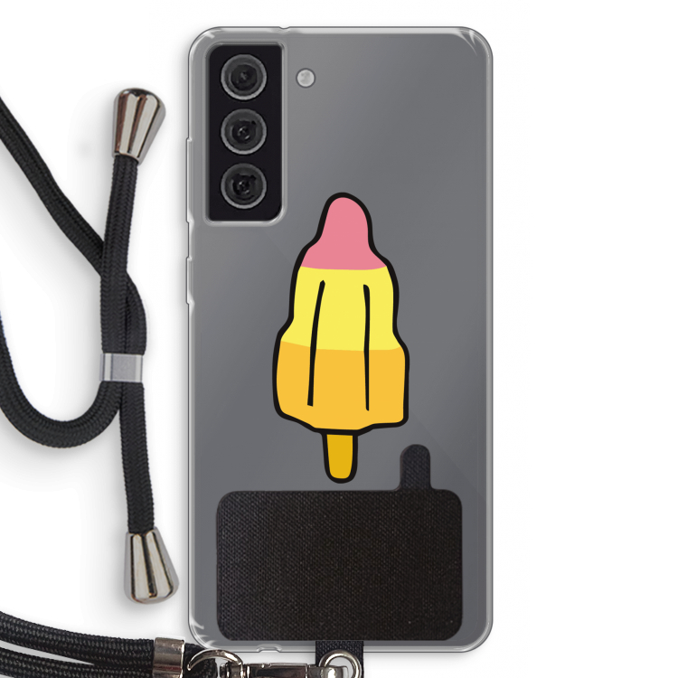 Raketijsje: Samsung Galaxy S21 FE Transparant Hoesje met koord