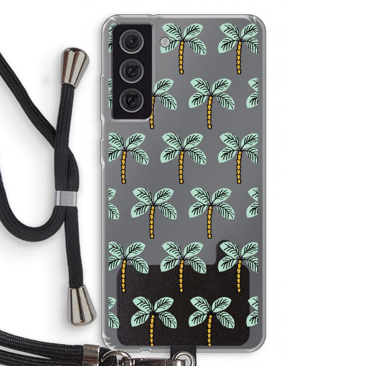 Paradise: Samsung Galaxy S21 FE Transparant Hoesje met koord