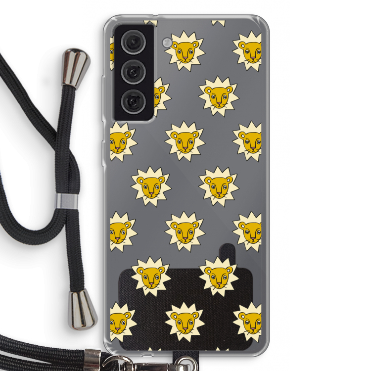 Leeuwenkoppen: Samsung Galaxy S21 FE Transparant Hoesje met koord