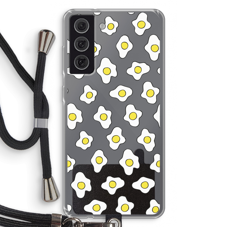 Spiegeleitjes: Samsung Galaxy S21 FE Transparant Hoesje met koord