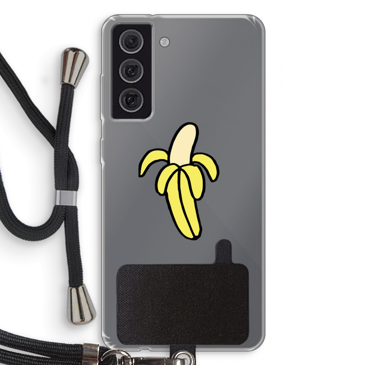 Banana: Samsung Galaxy S21 FE Transparant Hoesje met koord