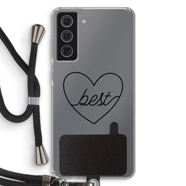 Best heart black: Samsung Galaxy S21 FE Transparant Hoesje met koord