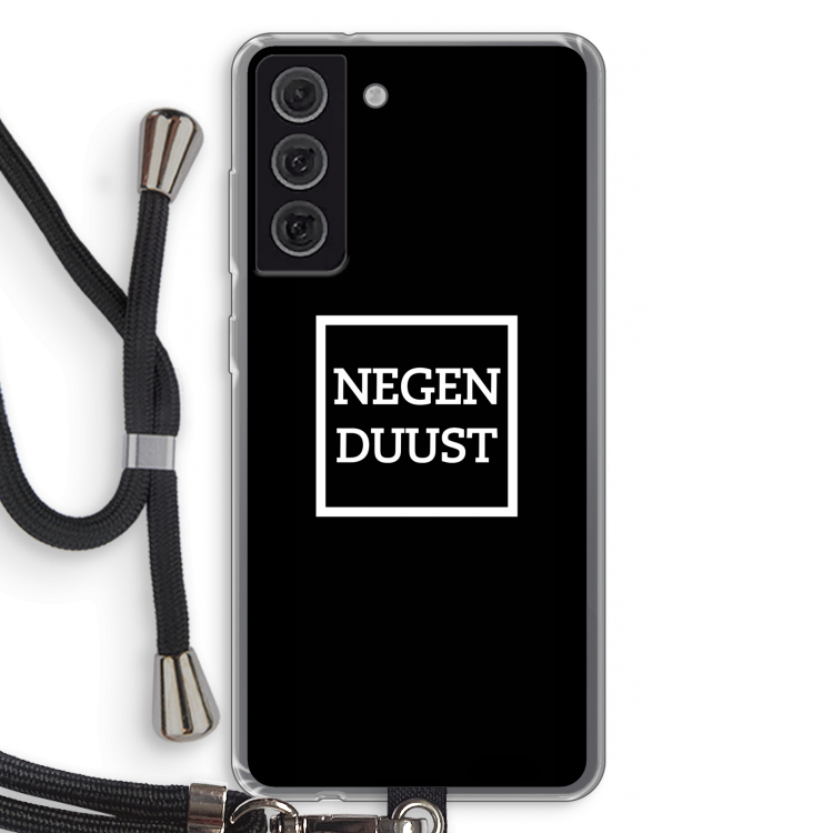 Negenduust black: Samsung Galaxy S21 FE Transparant Hoesje met koord