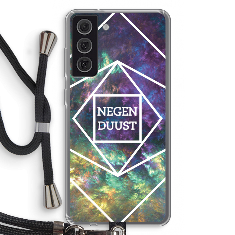 Negenduust ruimte: Samsung Galaxy S21 FE Transparant Hoesje met koord