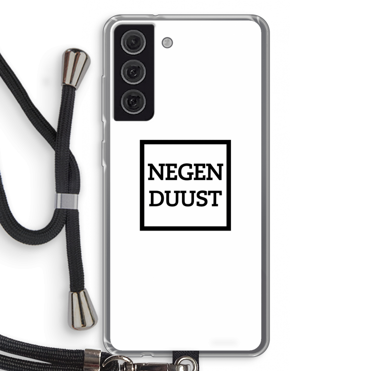 Negenduust vierkant: Samsung Galaxy S21 FE Transparant Hoesje met koord