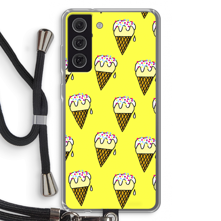 Isjes: Samsung Galaxy S21 FE Transparant Hoesje met koord