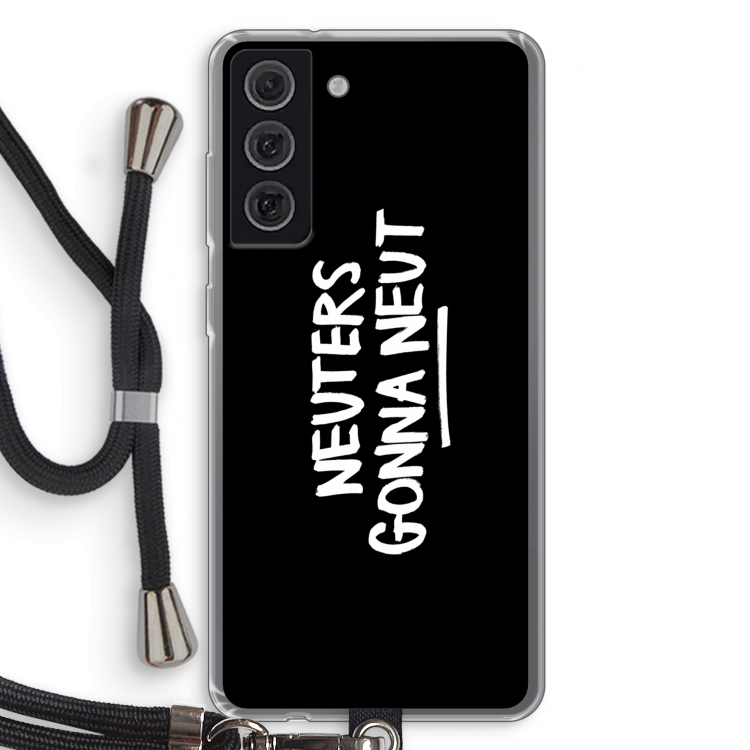 Neuters (zwart): Samsung Galaxy S21 FE Transparant Hoesje met koord
