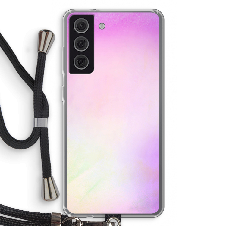 Flow mist pastel: Samsung Galaxy S21 FE Transparant Hoesje met koord