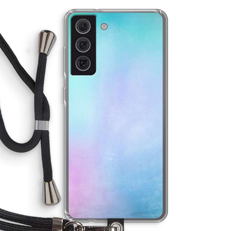 mist pastel: Samsung Galaxy S21 FE Transparant Hoesje met koord
