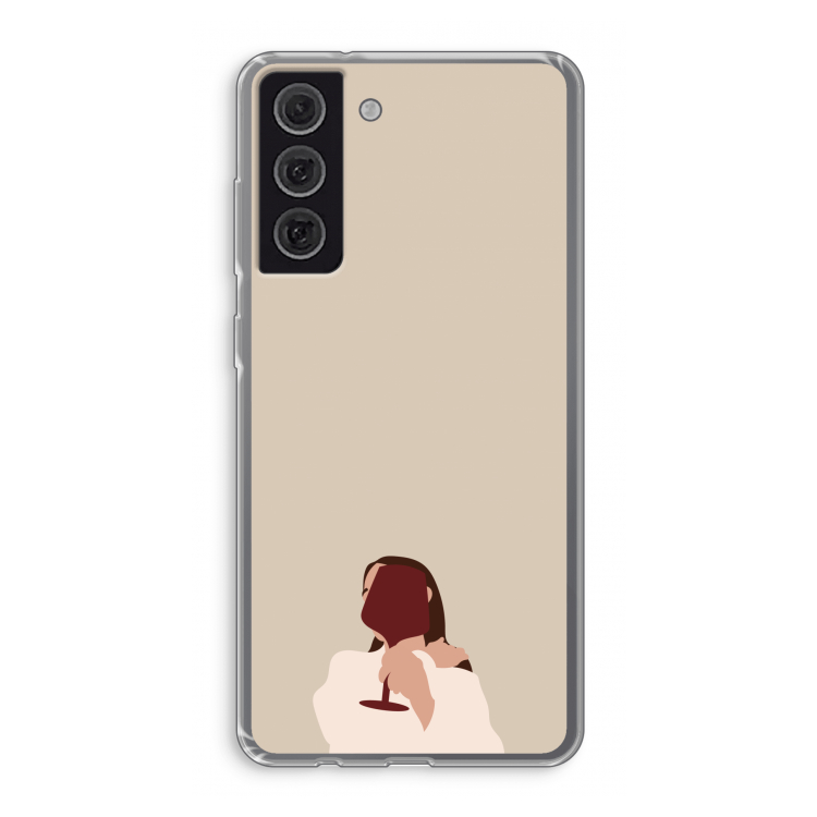 I drink wine: Samsung Galaxy S21 FE Transparant Hoesje