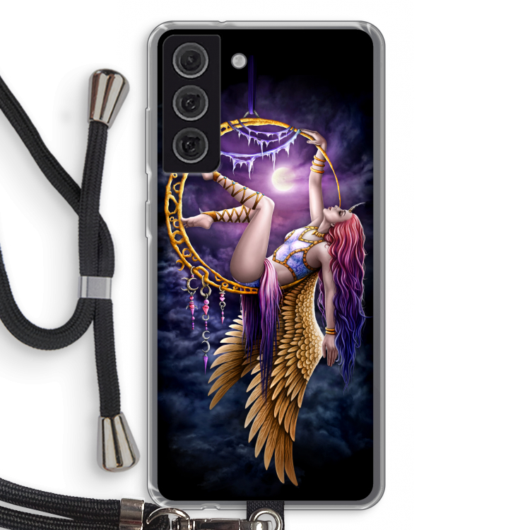 Aerial Angel: Samsung Galaxy S21 FE Transparant Hoesje met koord