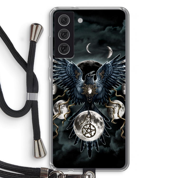 Sinister Wings: Samsung Galaxy S21 FE Transparant Hoesje met koord