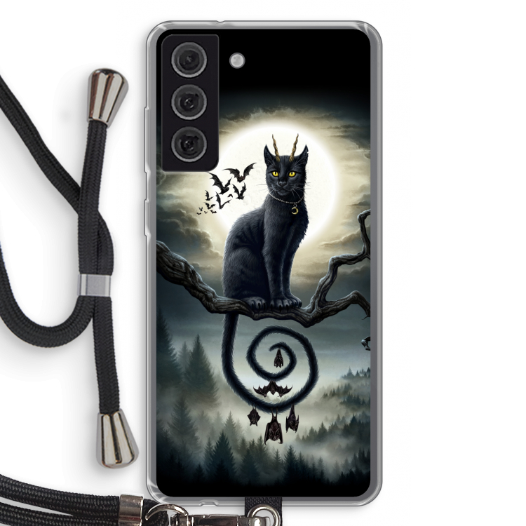 Moonlight Companions: Samsung Galaxy S21 FE Transparant Hoesje met koord