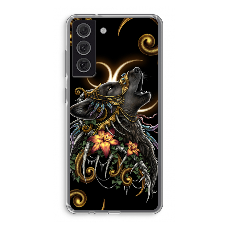 Huilende Wolf: Samsung Galaxy S21 FE Transparant Hoesje